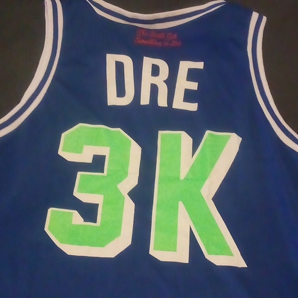 OTIS Gear Andre 3000 Blue/ Slime Green Basketball Jersey. Size S, XL, and XXL - Picture 5 of 7